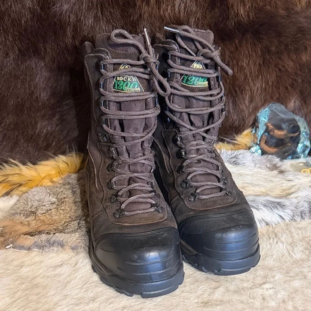 Rocky Brown Lace-Up Boots 1200 thinsulate 10 (6026)